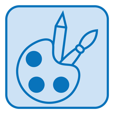 Art supplies, illustration, vector, on a white background.のイラスト素材