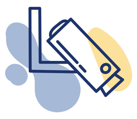 Security camera, illustration, vector, on a white background.
