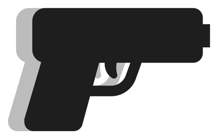 Black police gun, illustration, vector, on a white background.のイラスト素材