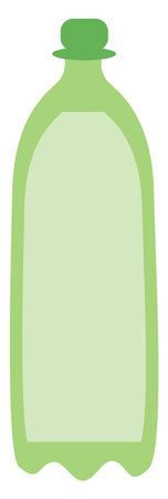 Green plastic bottle, illustration, vector, on a white background.のイラスト素材