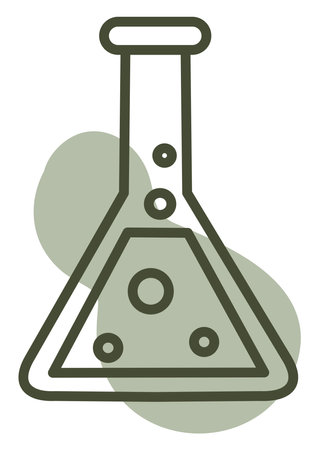 School chemistry bottle, illustration, vector, on a white background.のイラスト素材