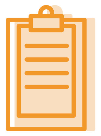 Teachers orange notebook, illustration, vector, on a white background.のイラスト素材