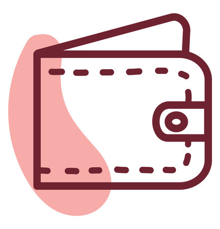 Shopping wallet, illustration, vector, on a white background.のイラスト素材