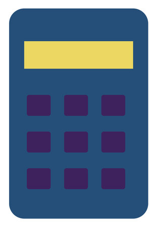 Blue calculator, illustration, vector, on a white background.のイラスト素材