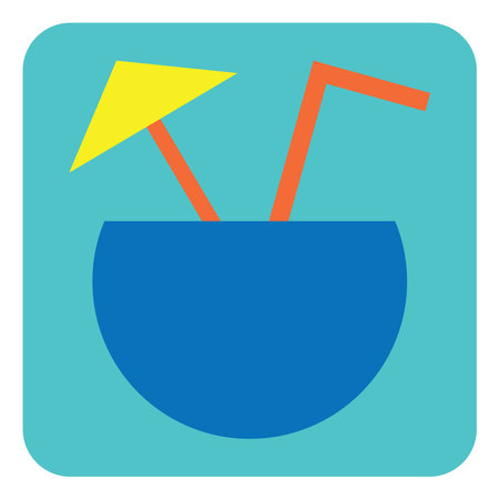 Beach coctail, illustration, vector, on a white background.のイラスト素材