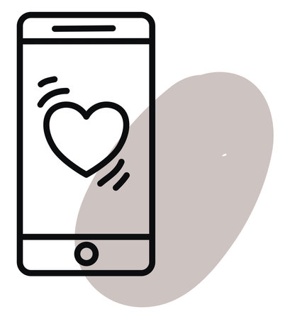 Phone heartbeat tracker, illustration, vector, on a white background.のイラスト素材