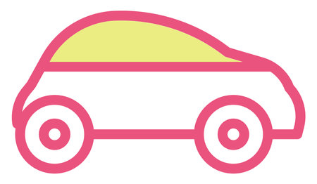 Small red car, illustration, vector, on a white background.のイラスト素材
