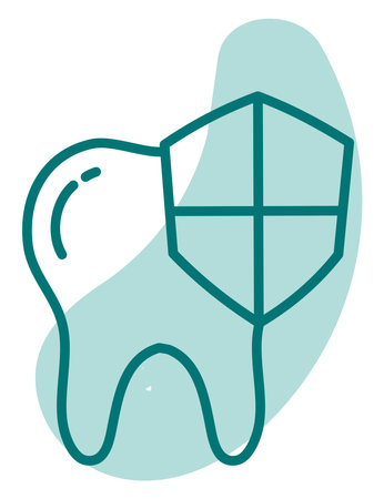 Protected tooth, illustration, vector, on a white background.のイラスト素材