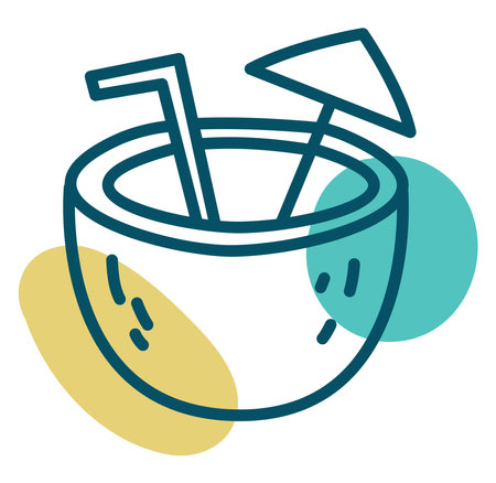 Coconut drink, illustration, vector, on a white background.のイラスト素材