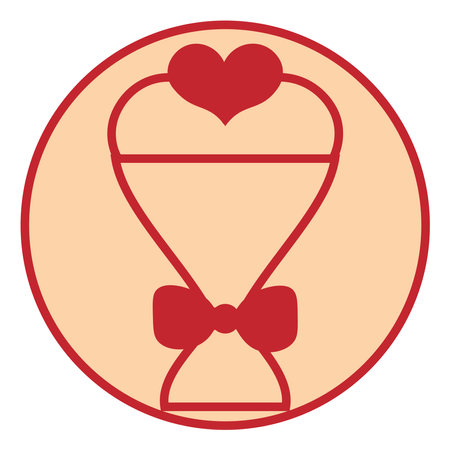 Valentine bouquet, illustration, vector, on a white background.のイラスト素材