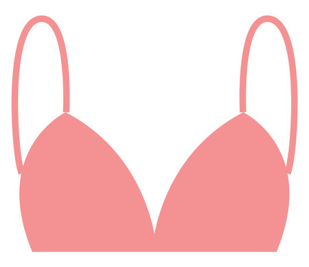Pink triangle bra, illustration, vector, on a white background.のイラスト素材