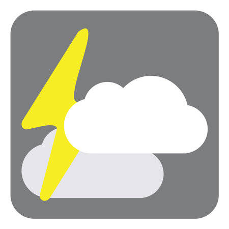 Yellow thunderstorm, illustration, vector, on a white background.のイラスト素材