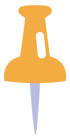 Yellow pin, illustration, vector, on a white background.のイラスト素材