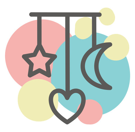 Baby sleeping toy, illustration, vector, on a white background.のイラスト素材