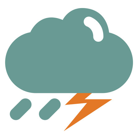 Autumn thunder storm, illustration, vector, on a white background.のイラスト素材