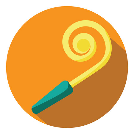 Birthday noisemaker, illustration, vector, on a white background.のイラスト素材