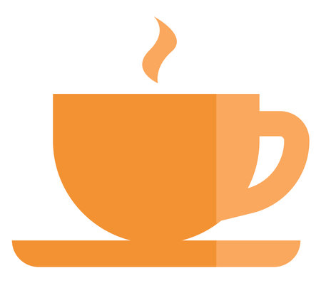 Orange coffee cup, illustration, vector, on a white background.のイラスト素材