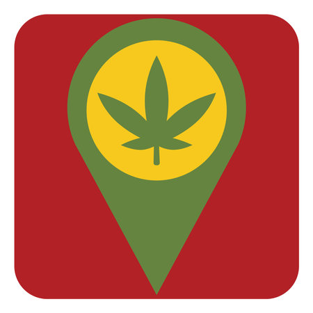 Canabis store location, illustration, vector, on a white background.のイラスト素材