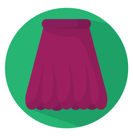 Pink long skirt, illustration, vector, on a white background.のイラスト素材