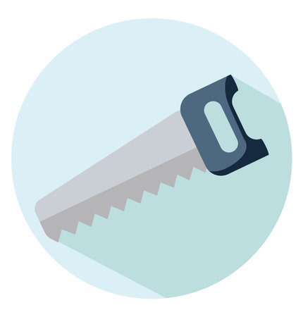 Construction handsaw, illustration, vector, on a white background.のイラスト素材