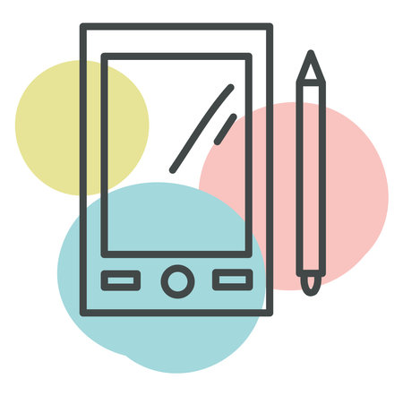 Drawing tablet, illustration, vector, on a white background.のイラスト素材