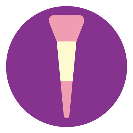 Pink makeup brush, illustration, vector, on a white background.のイラスト素材