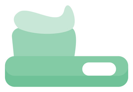 Toothbrush with toothpaste, illustration, vector, on a white background.のイラスト素材