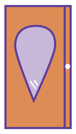 Modern purple wooden door, illustration, vector, on a white background.のイラスト素材