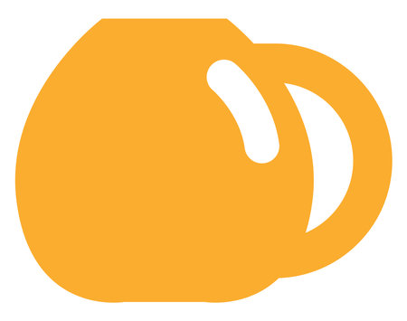 Yellow mug for tea, illustration, vector, on a white background.のイラスト素材