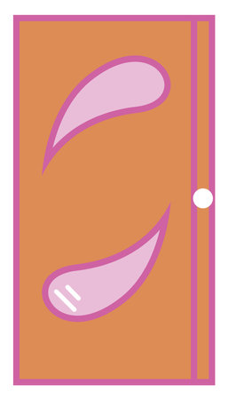 Pink wooden door, illustration, vector, on a white background.のイラスト素材