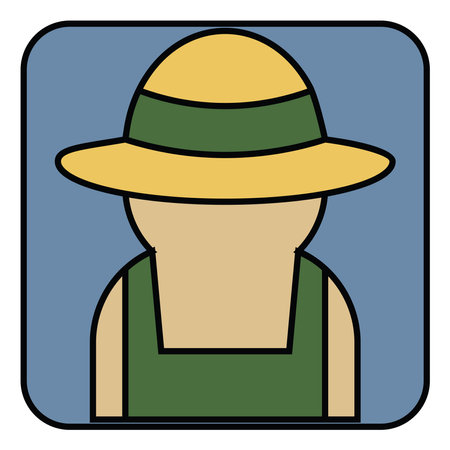 Young farmer, illustration, vector, on a white background.のイラスト素材