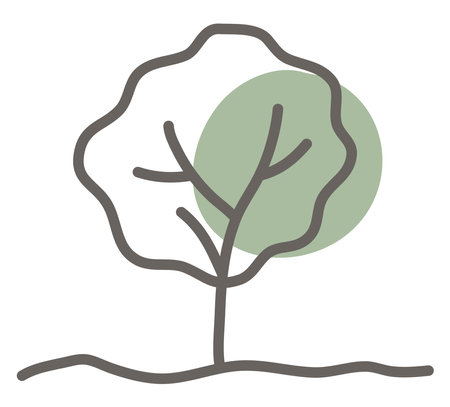 Farm tree, illustration, vector, on a white background.のイラスト素材