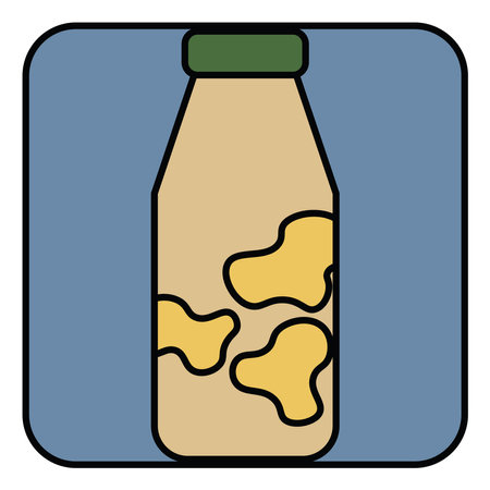 Bottle of milk, illustration, vector, on a white background.のイラスト素材