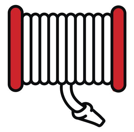 Fire hose, illustration, vector, on a white background.のイラスト素材