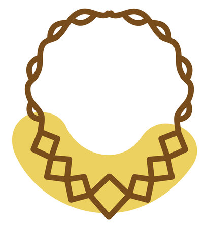 Womans necklace, illustration, vector, on a white background.のイラスト素材