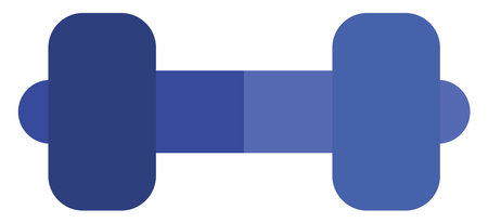 Purple dumbbell, illustration, vector, on a white background.のイラスト素材