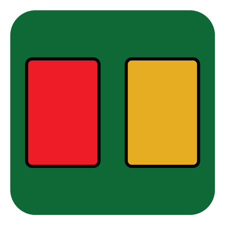 Yellow and red cards, illustration, vector, on a white background.のイラスト素材