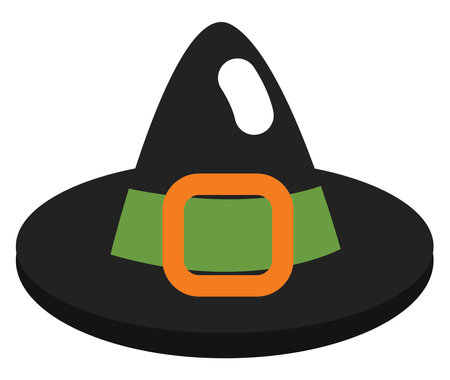 Witch hat, illustration, vector, on a white background.のイラスト素材