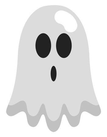White ghost, illustration, vector, on a white background.のイラスト素材