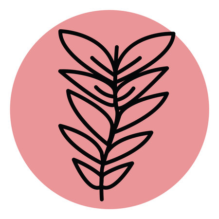 Red small leaves, illustration, vector, on a white background.のイラスト素材