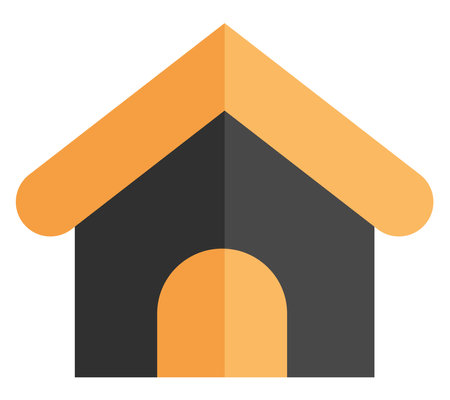 Pet house, illustration, vector, on a white background.のイラスト素材