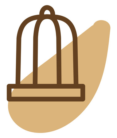 Bird cage, illustration, vector, on a white background.のイラスト素材