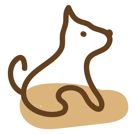 Small dog, illustration, vector, on a white background.のイラスト素材