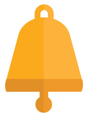 School bell, illustration, vector, on a white background.のイラスト素材
