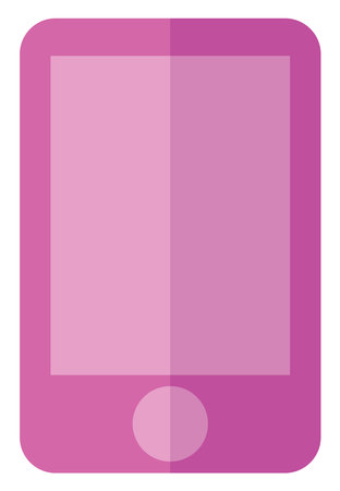 Pink science phone, illustration, vector, on a white background.のイラスト素材
