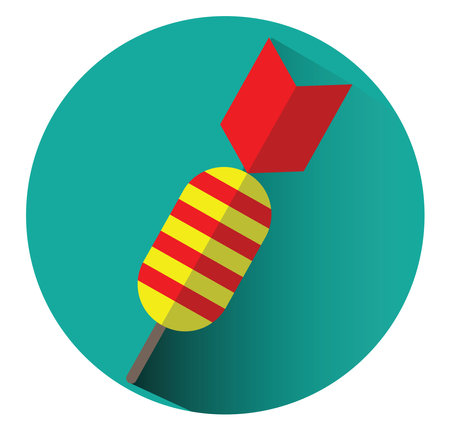 Colorful dart toy, illustration, vector, on a white background.のイラスト素材