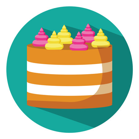 Big cake, illustration, vector, on a white background.のイラスト素材
