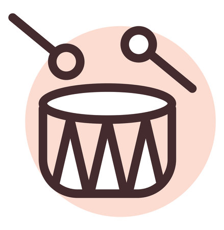 Toy drums, illustration, vector, on a white background.のイラスト素材