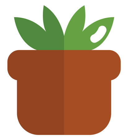 Plant in the pot, illustration, vector, on a white background.のイラスト素材