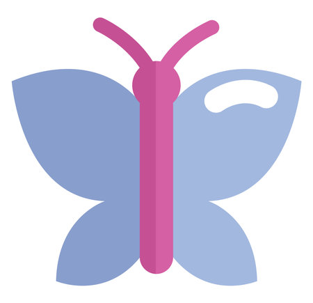 Purple butterfly, illustration, vector, on a white background.のイラスト素材